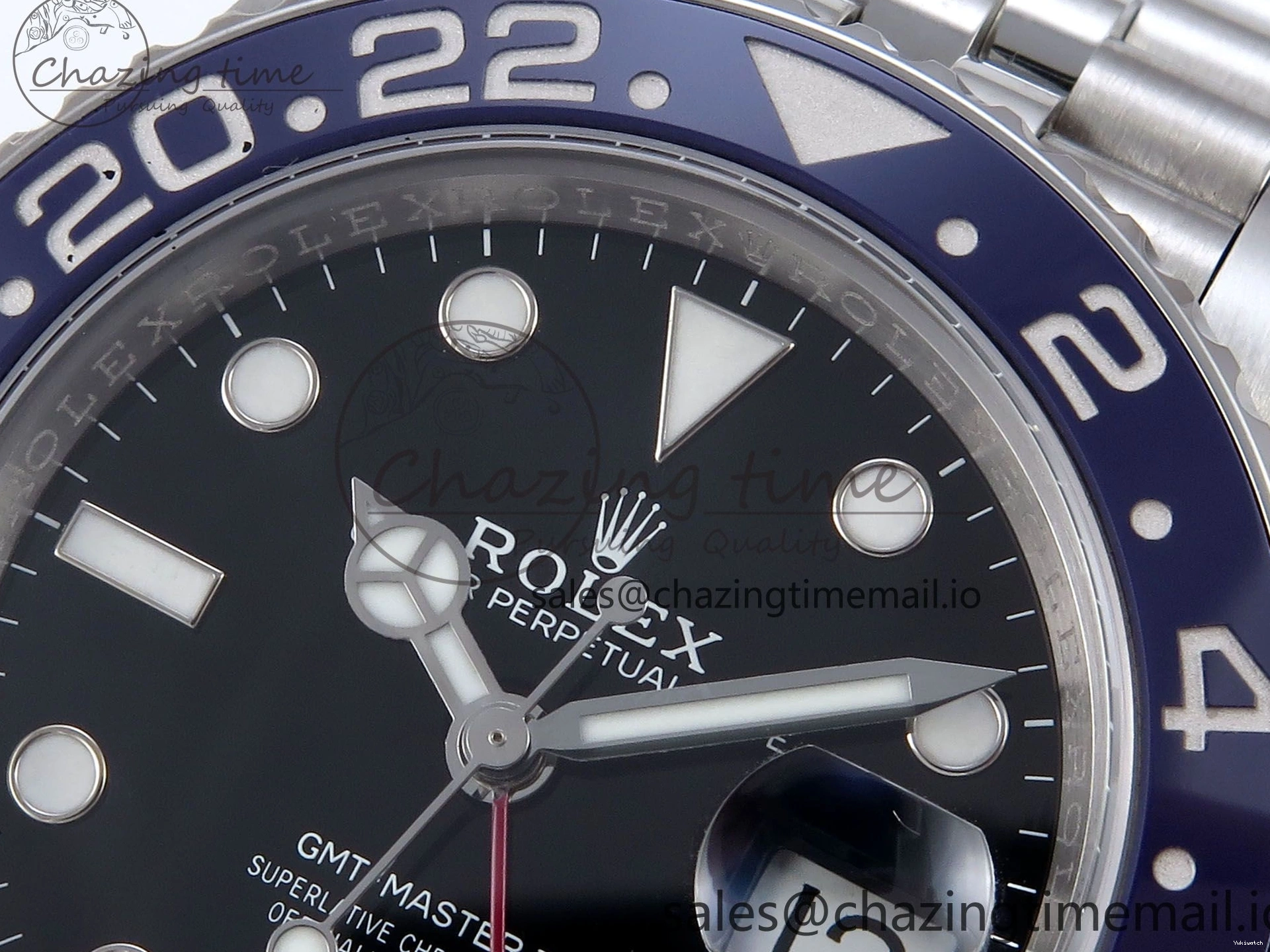 QF+ Bezel 1:1 Edition Blue Best Master II BLRO Steel 904L on SS SH3285 Dial Red 126710 GMT Black Bracelet 0427